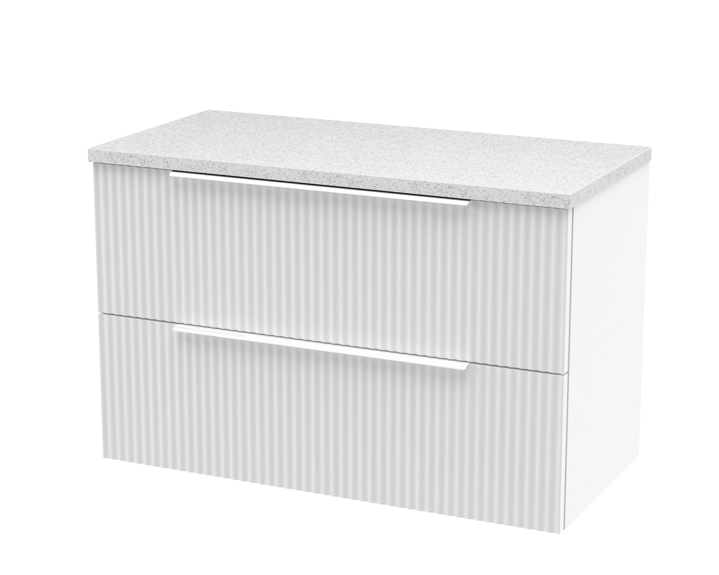 Hudson Reed Fluted 800mm Wall Hung 2-Drawer Vanity Unit With Laminate Top