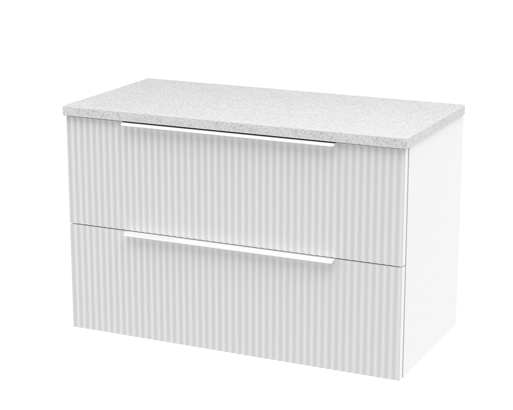 Hudson Reed Fluted 800mm Wall Hung 2-Drawer Vanity Unit With Laminate Top