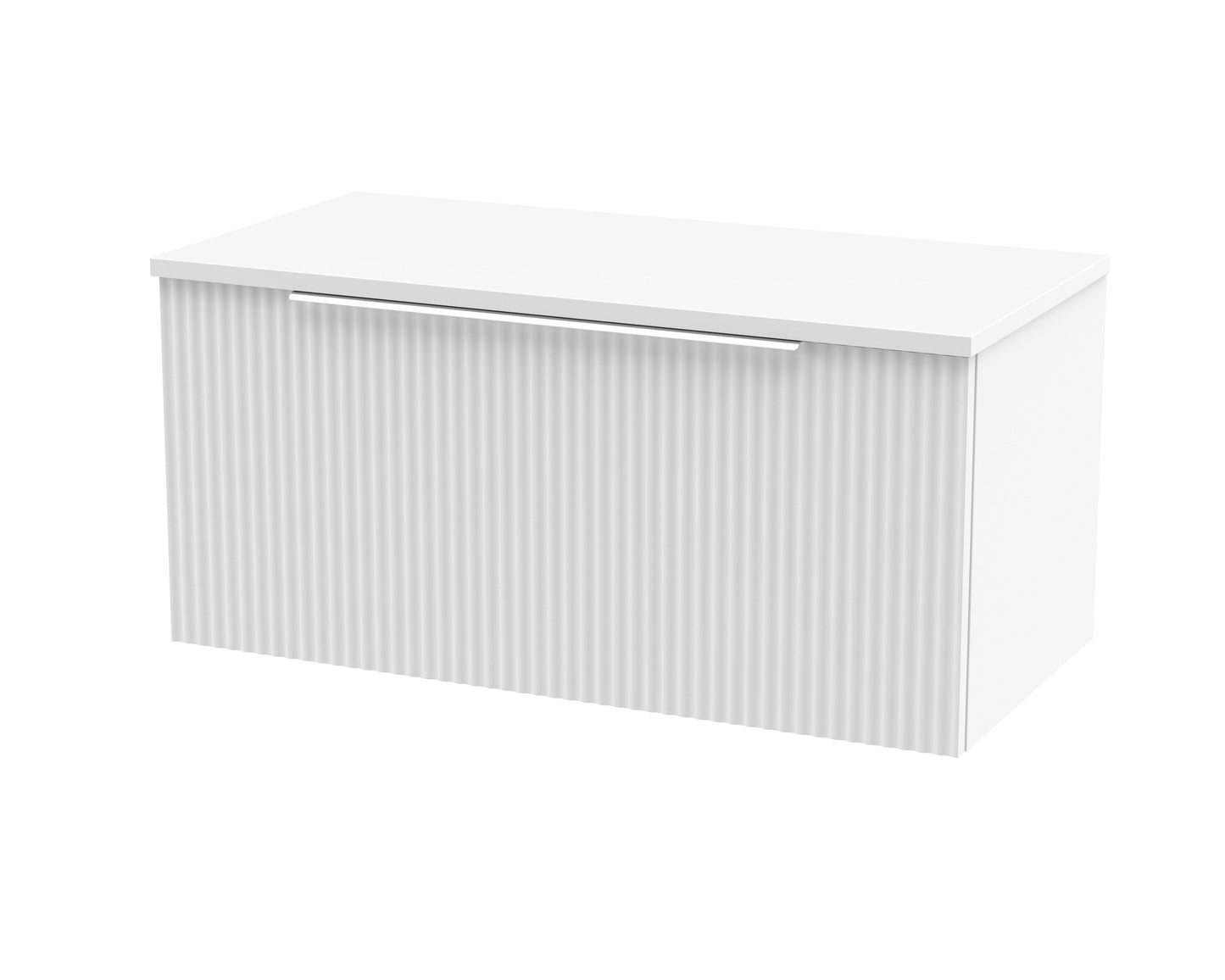 Hudson Reed Fluted 800mm Wall Hung Single Drawer Vanity With Worktop