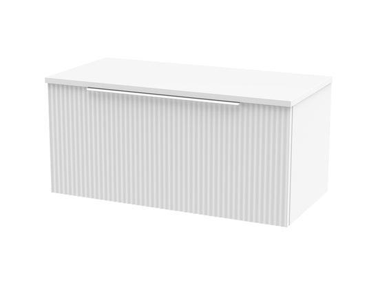 Hudson Reed Fluted 800mm Wall Hung Single Drawer Vanity With Worktop