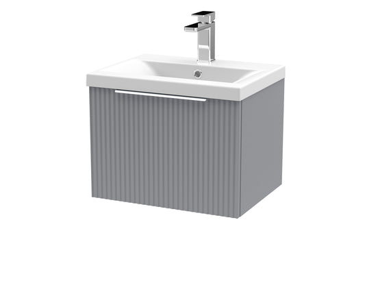 Hudson Reed Fluted 500mm Wall Hung Single Drawer Vanity Unit with Basin