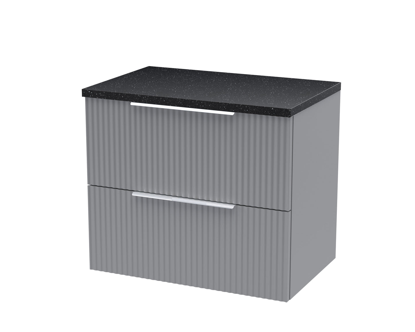 Hudson Reed Fluted 600mm Wall Hung 2-Drawer Vanity Unit With Laminate Top