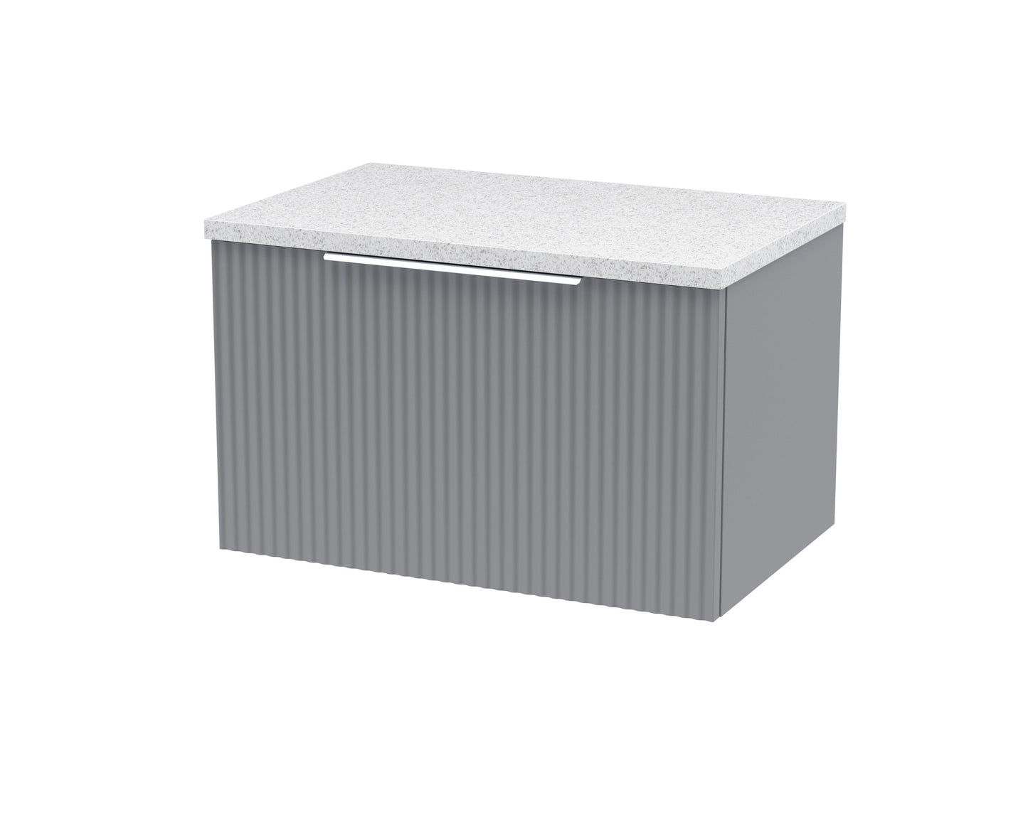 Hudson Reed Fluted 600mm Wall Hung Single Drawer Vanity Unit With Laminate Top