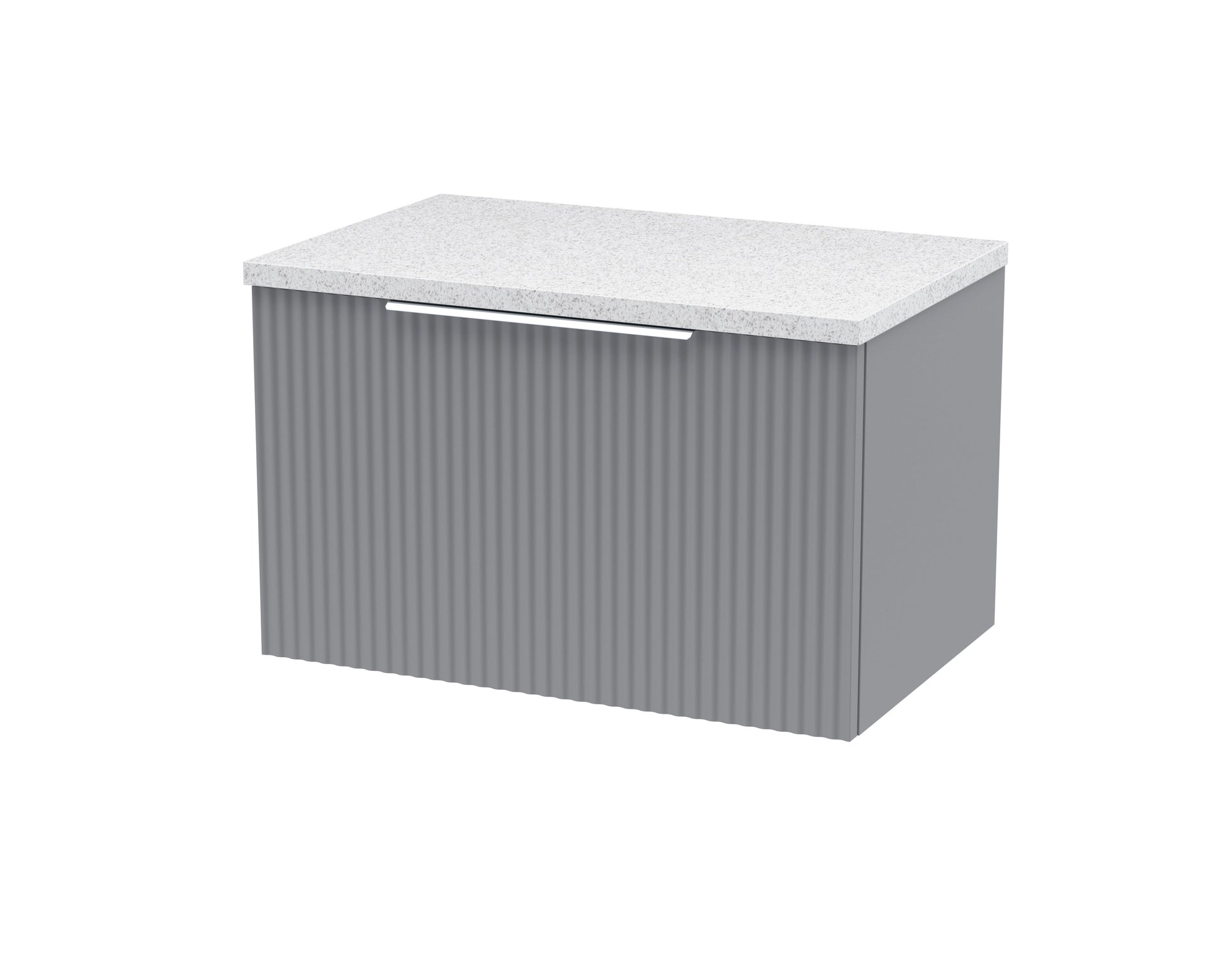 Hudson Reed Fluted 600mm Wall Hung Single Drawer Vanity Unit With Laminate Top