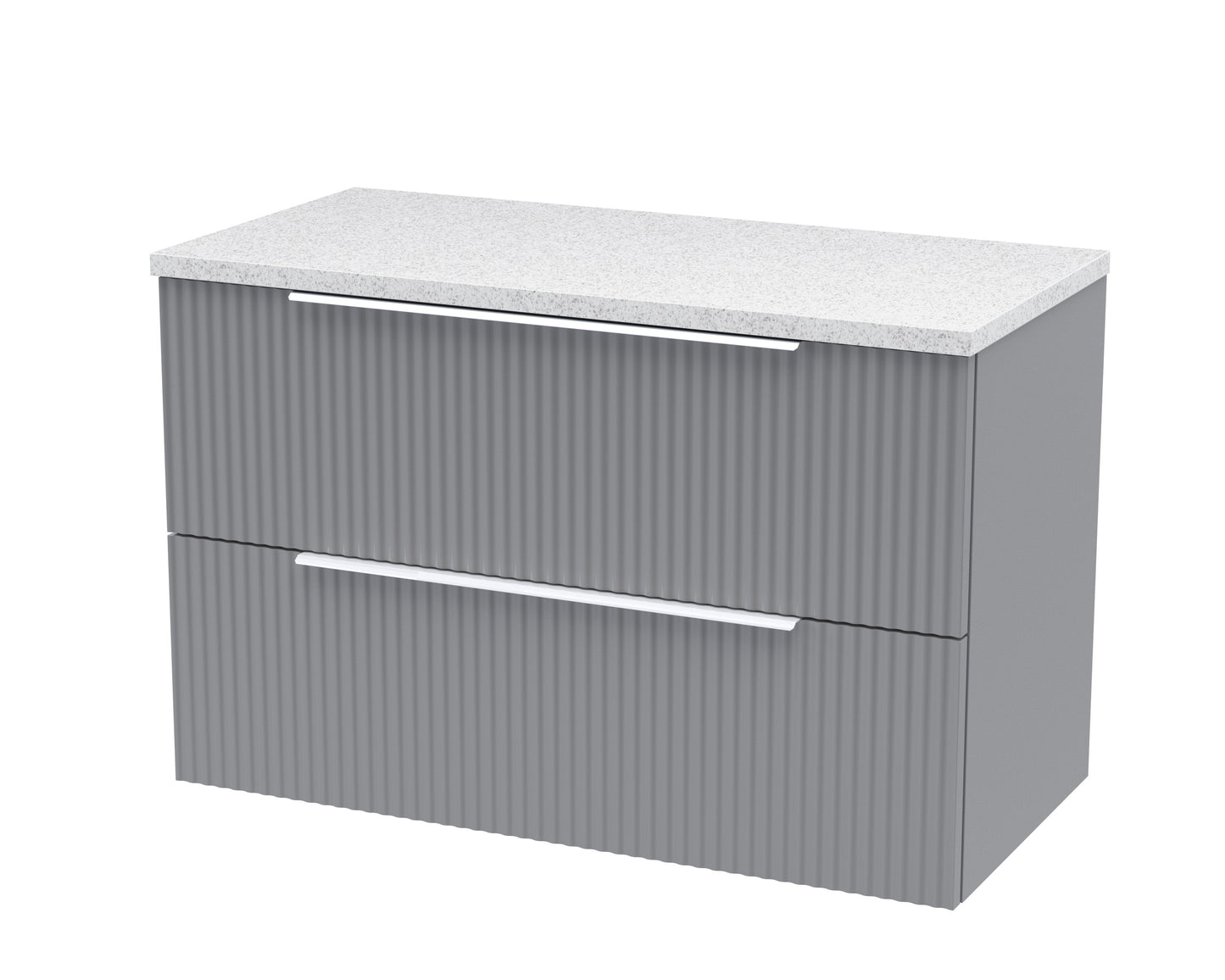 Hudson Reed Fluted 800mm Wall Hung 2-Drawer Vanity With Laminate Top