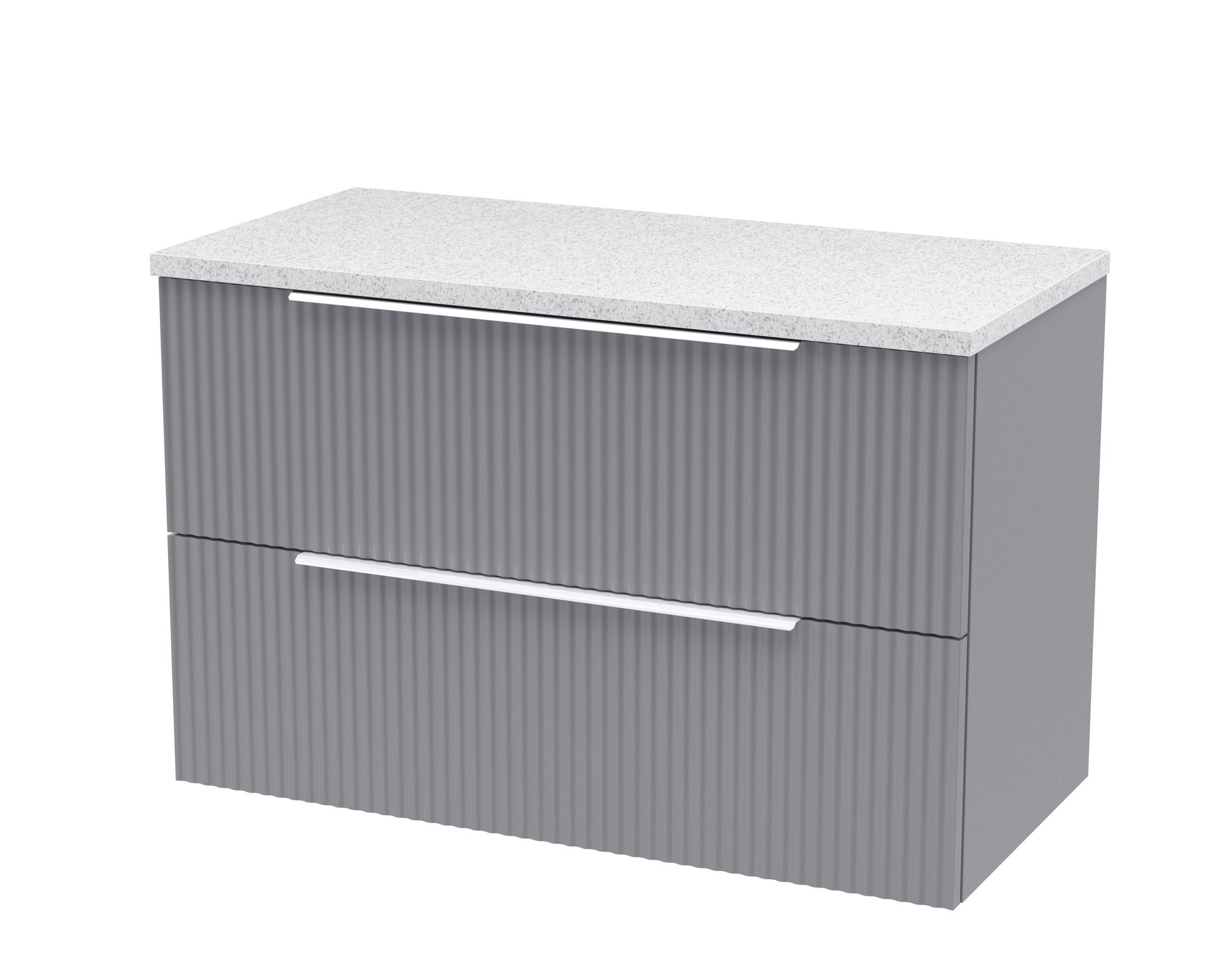 Hudson Reed Fluted 800mm Wall Hung 2-Drawer Vanity With Laminate Top
