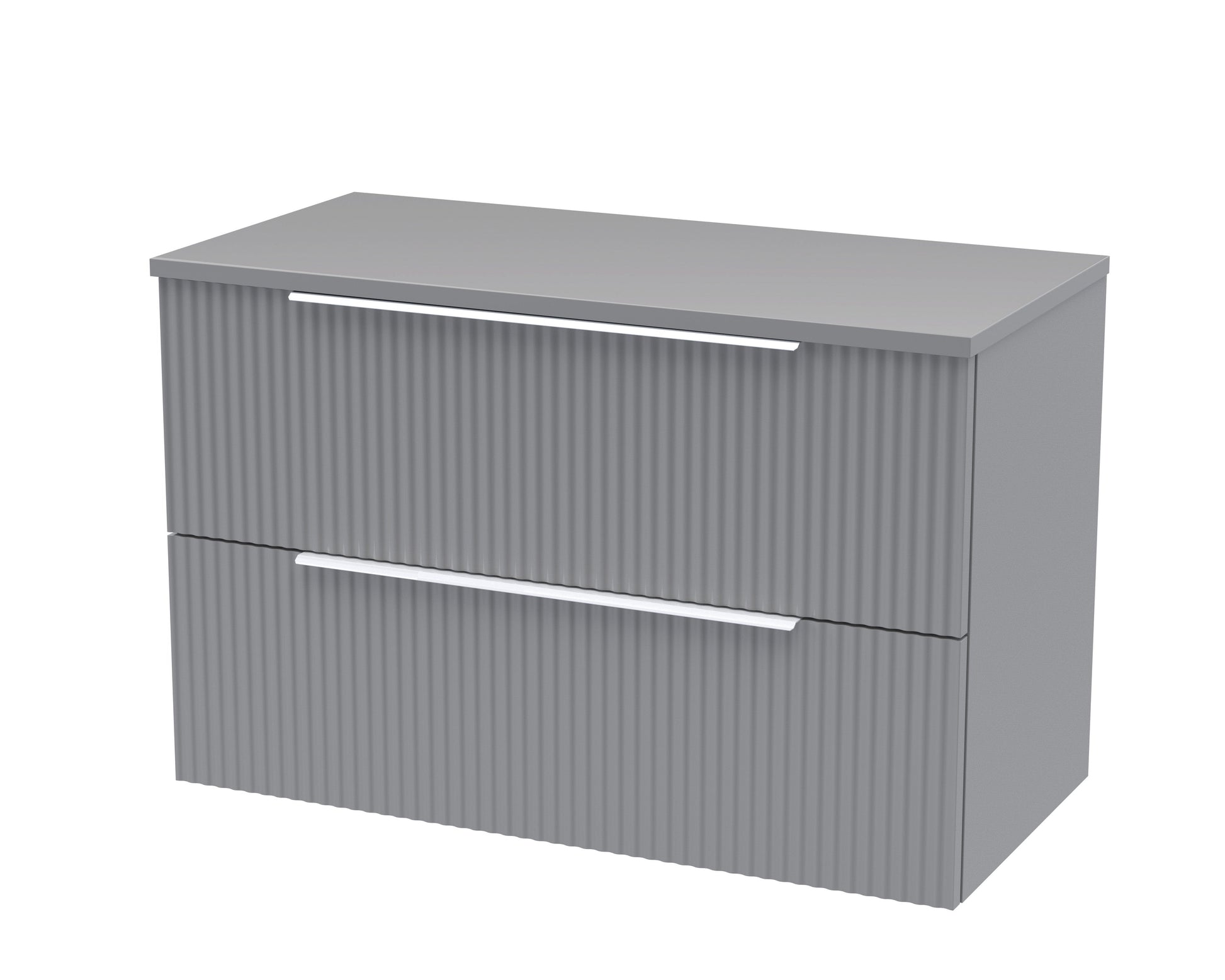 Hudson Reed Fluted 800mm Wall Hung 2-Drawer Vanity and Worktop