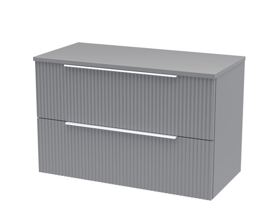 Hudson Reed Fluted 800mm Wall Hung 2-Drawer Vanity and Worktop