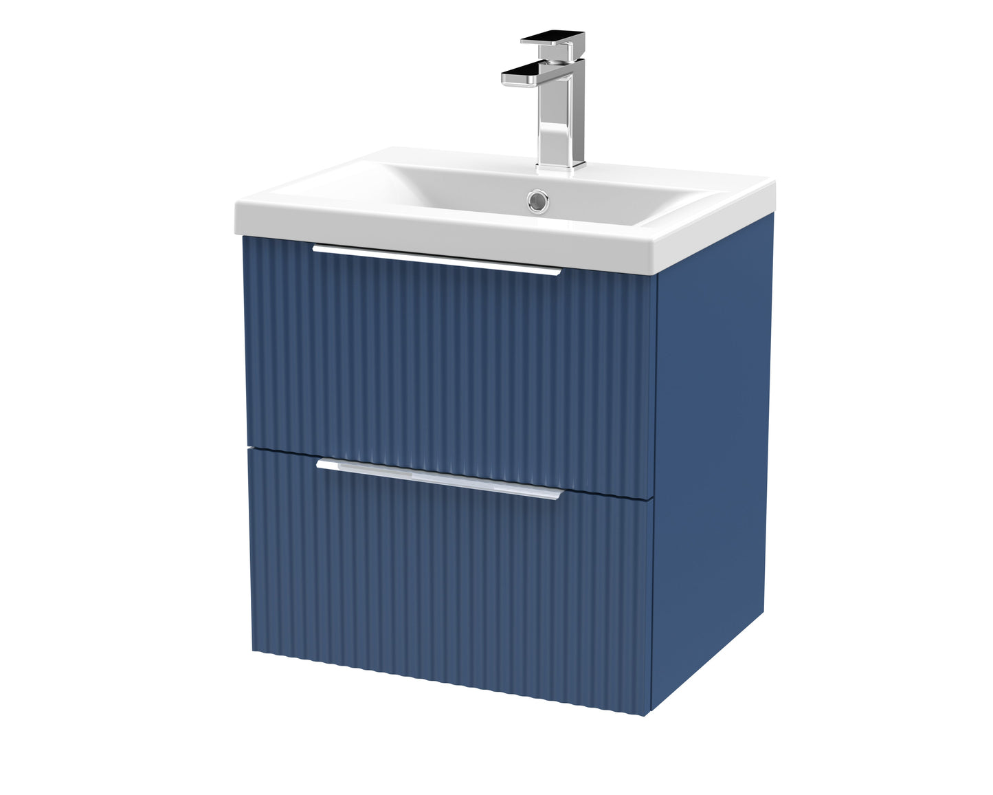Hudson Reed Fluted 500mm Wall Hung 2-Drawer Vanity Unit With Basin