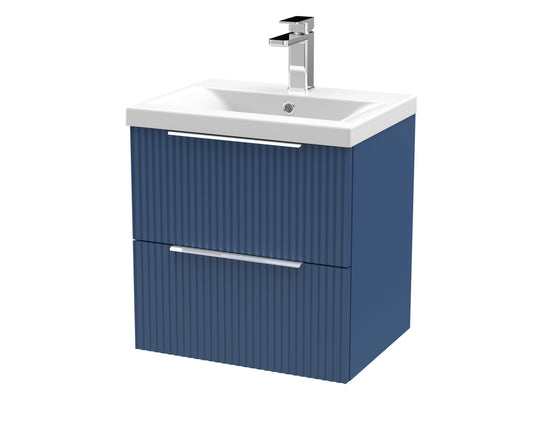 Hudson Reed Fluted 500mm Wall Hung 2-Drawer Vanity Unit With Basin