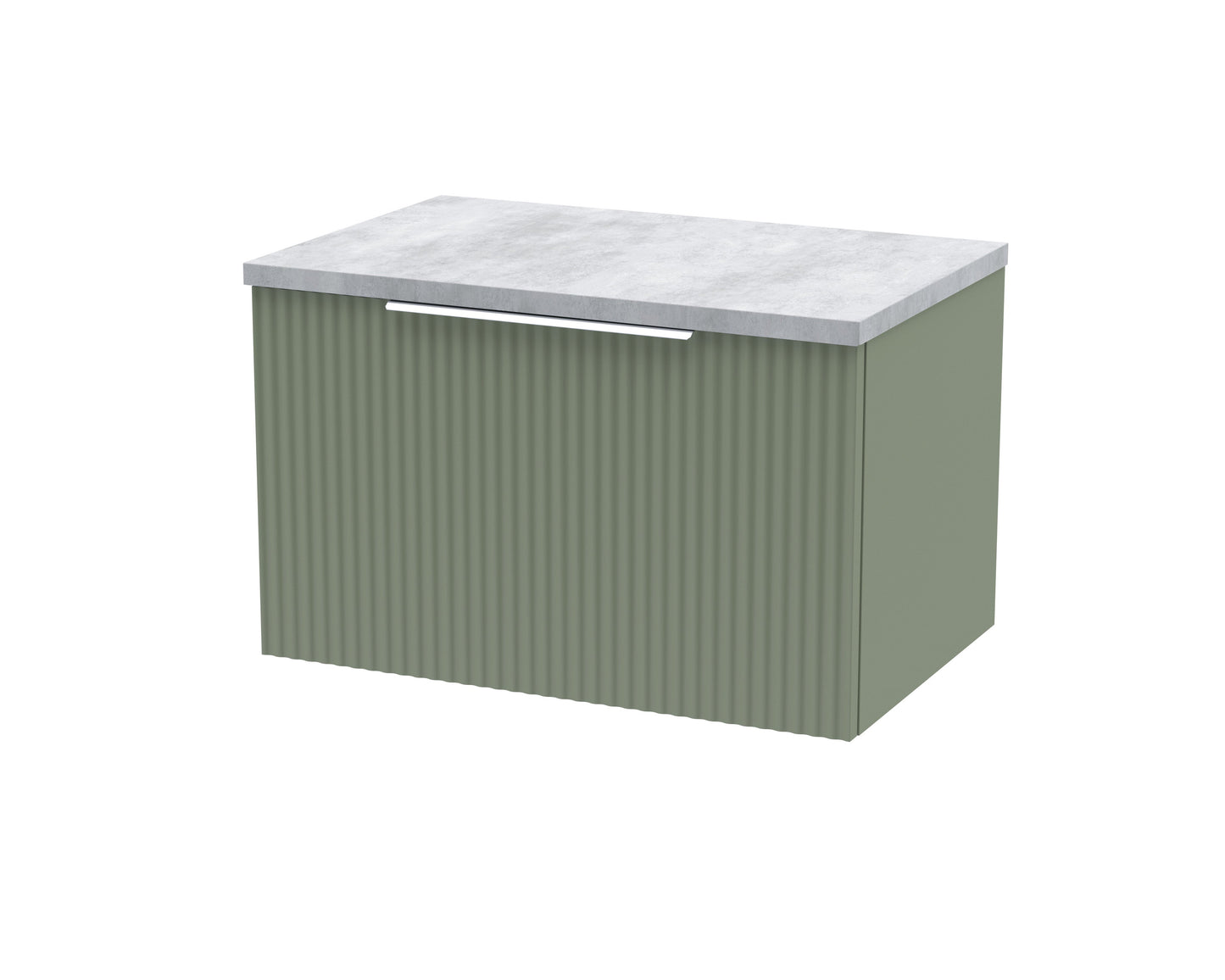 Hudson Reed Fluted 600mm Wall Hung Single Drawer Vanity With Laminate Top