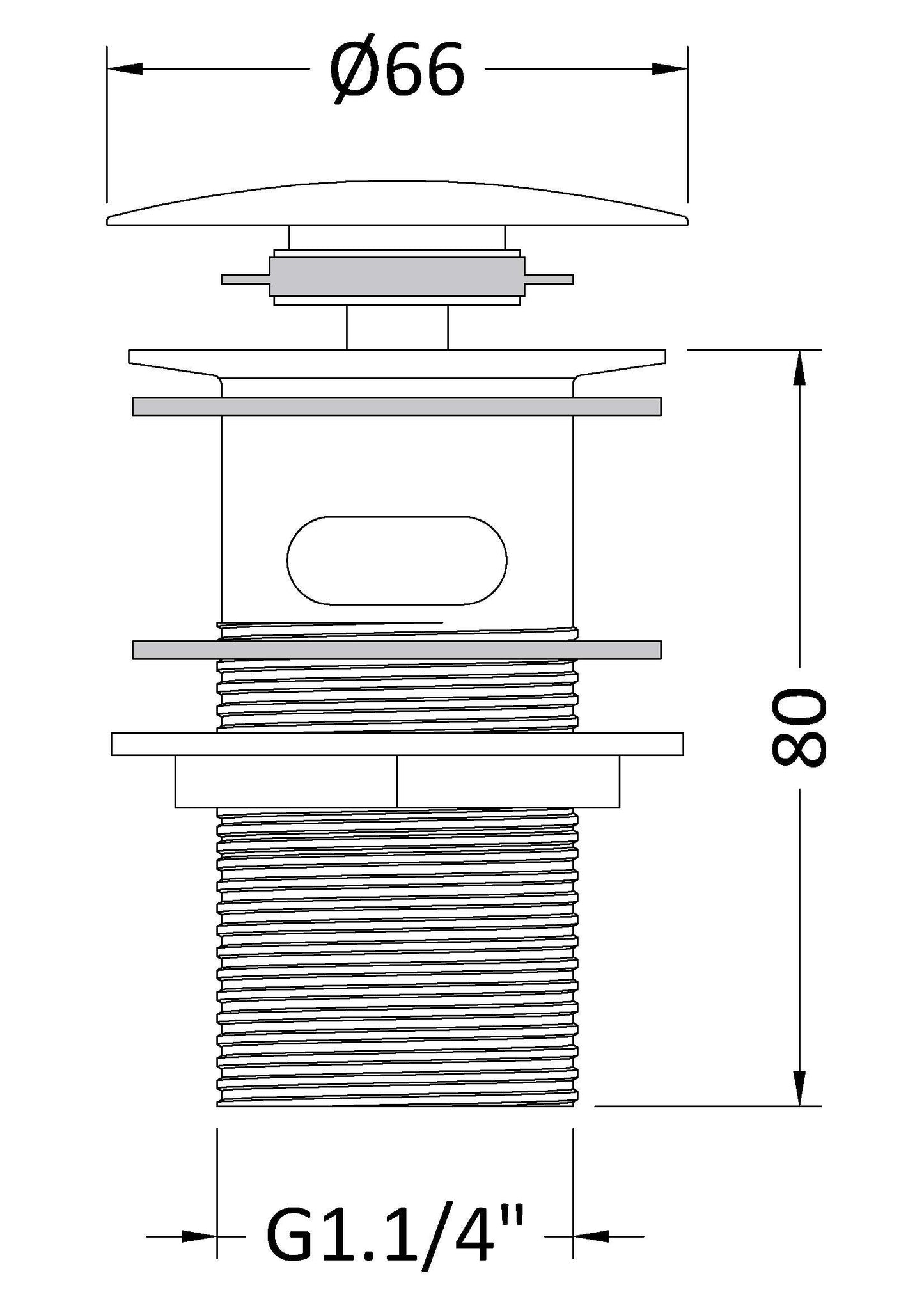 Push Button Basin Waste