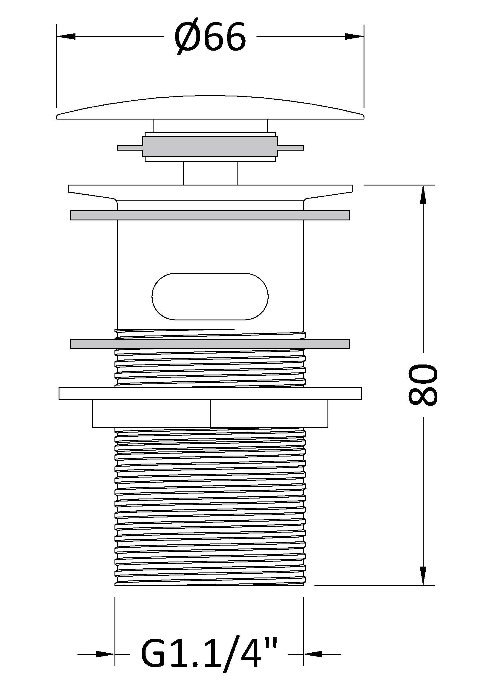 Push Button Basin Waste