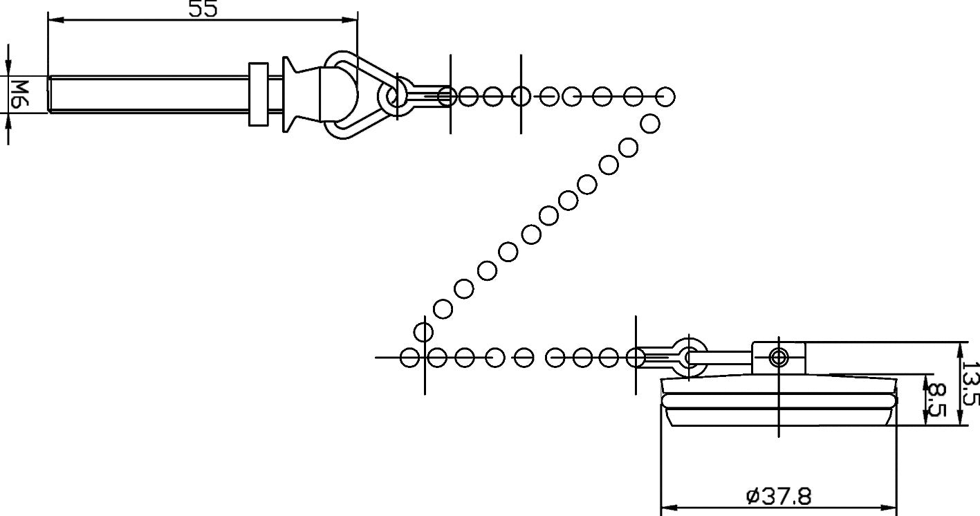 Wastes & Extras Basin Plug And Chain