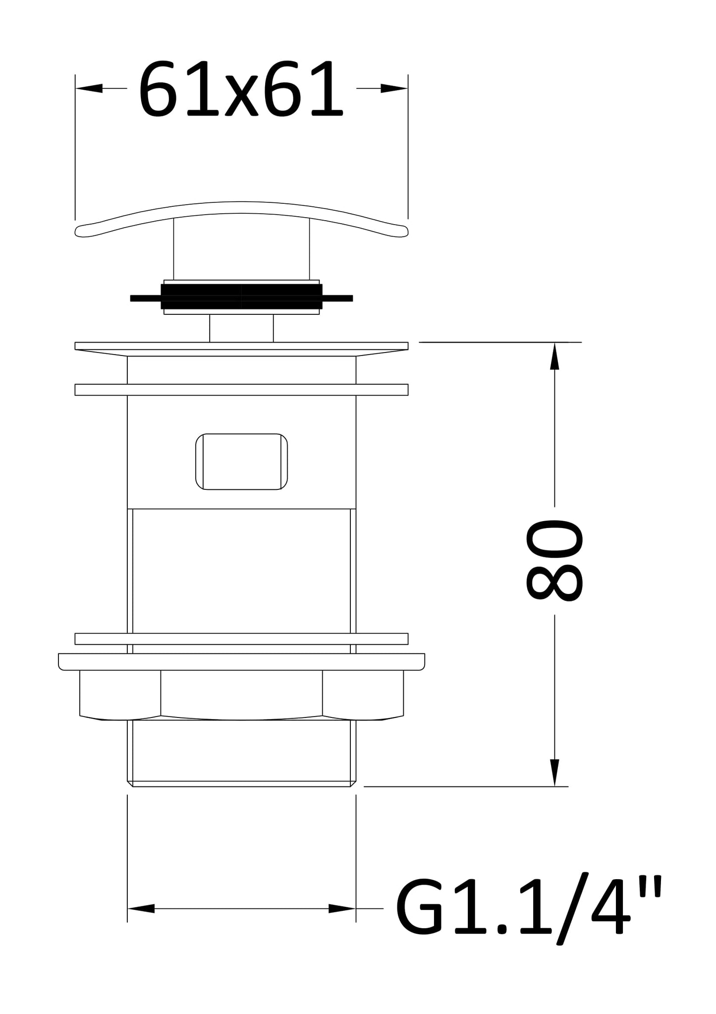 Push Button Basin Waste