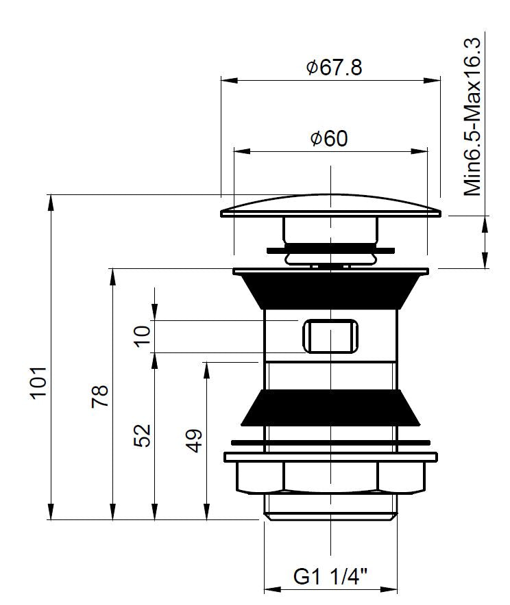 Wastes & Extras Push Button Basin Waste