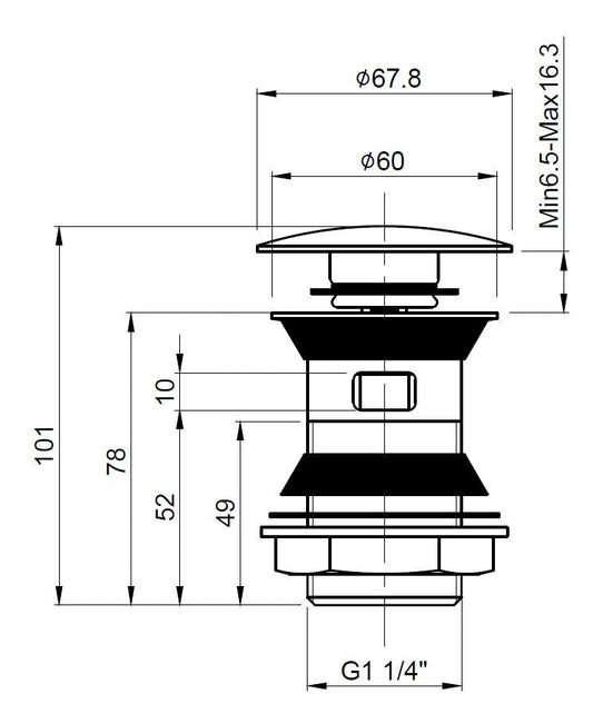 Wastes & Extras Push Button Basin Waste