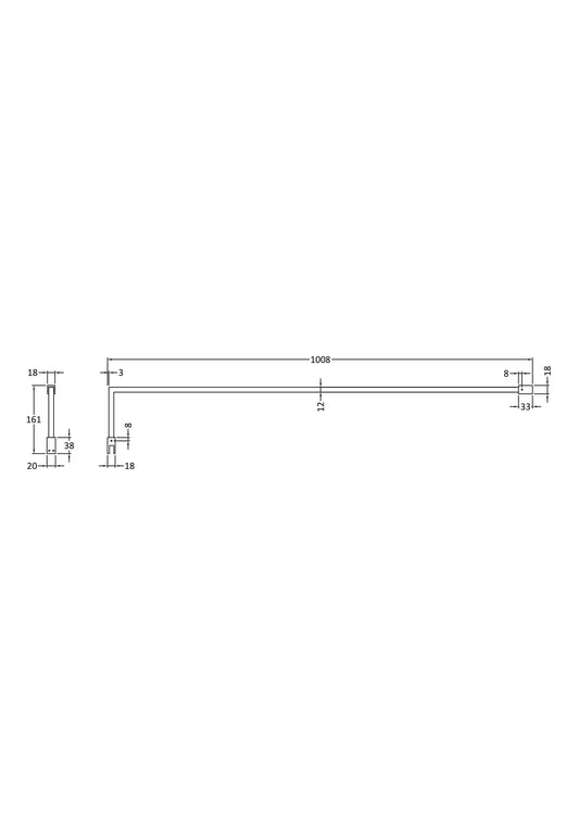 Wetroom Screen Support Arm Brushed Brass