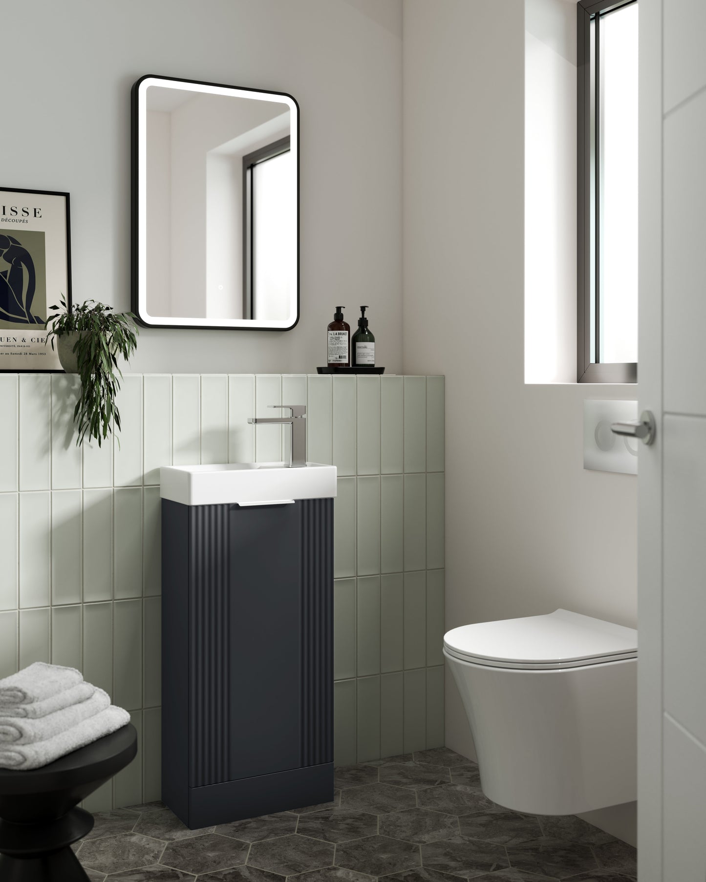 Hydrus 700mm x 500mm Black Framed Mirror