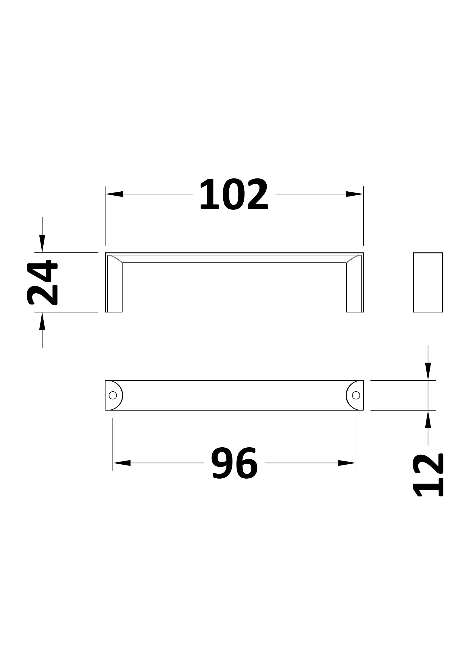 Handles D Handle 96mm Centres