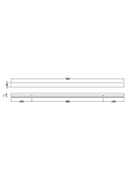 Handles Seven Shaped Handle 480mm Centres