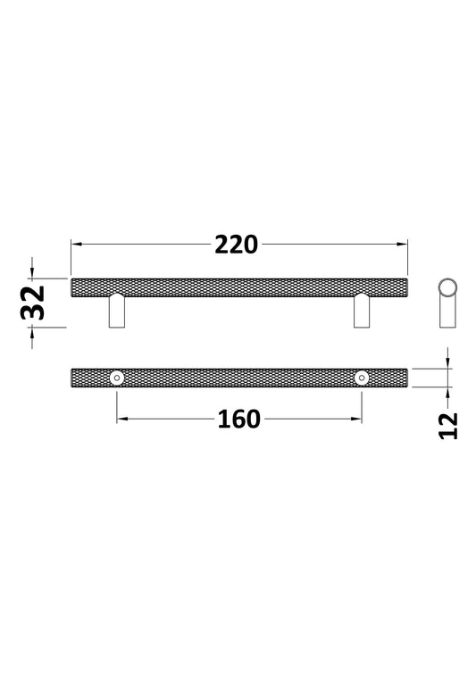 Knurled Bar Handle 160mm