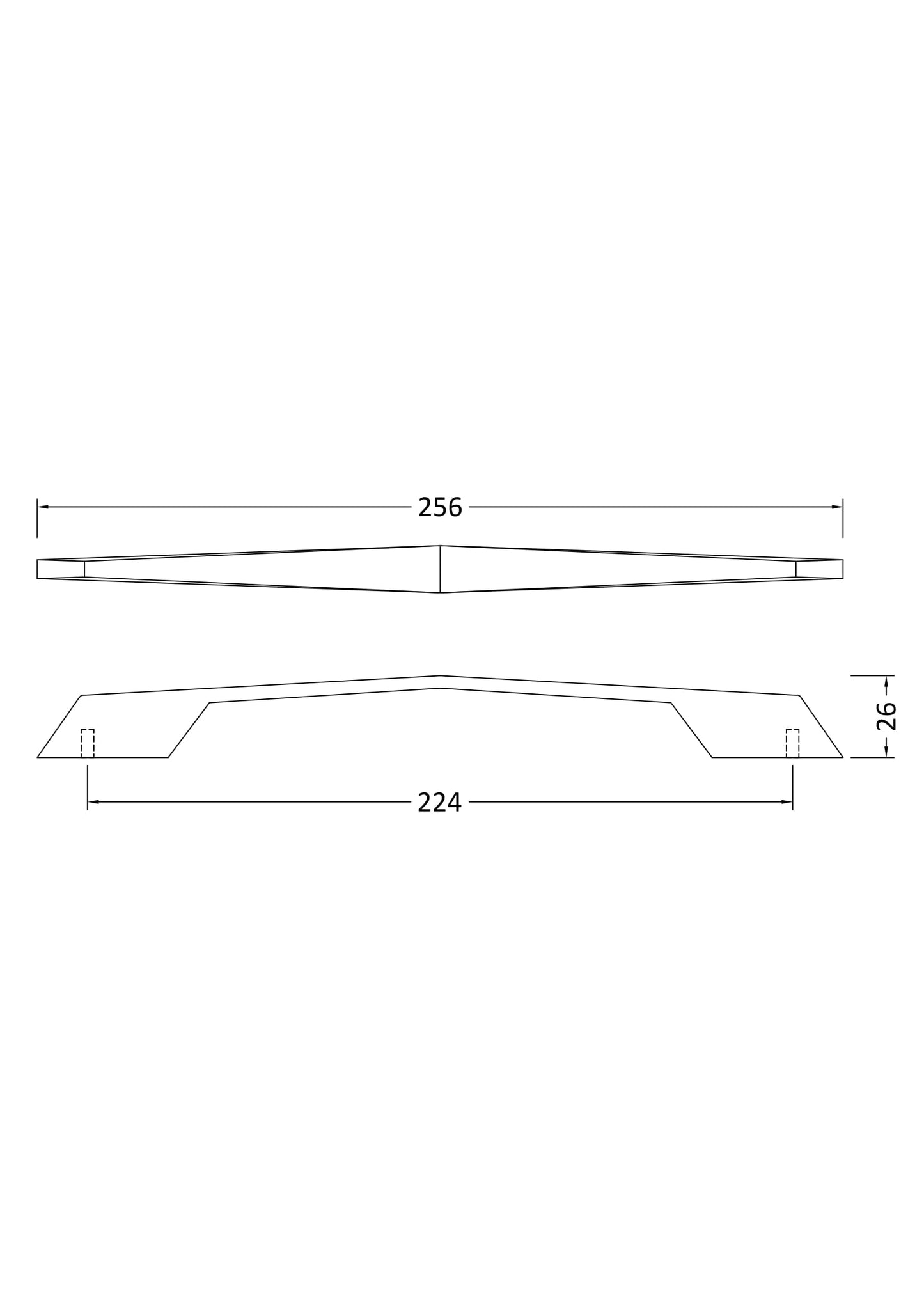 Handles D Shaped Handle 224mm Centres