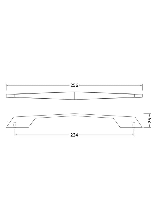 Handles D Shaped Handle 224mm Centres