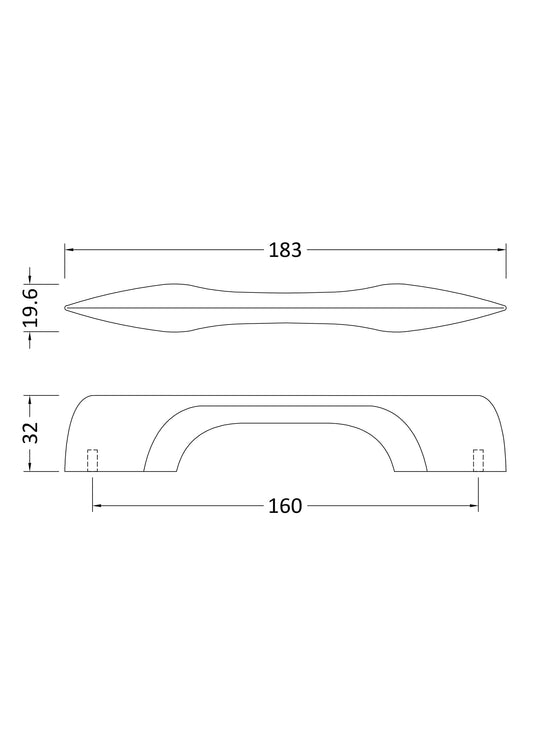 Handles D Shaped Handle 160mm Centres