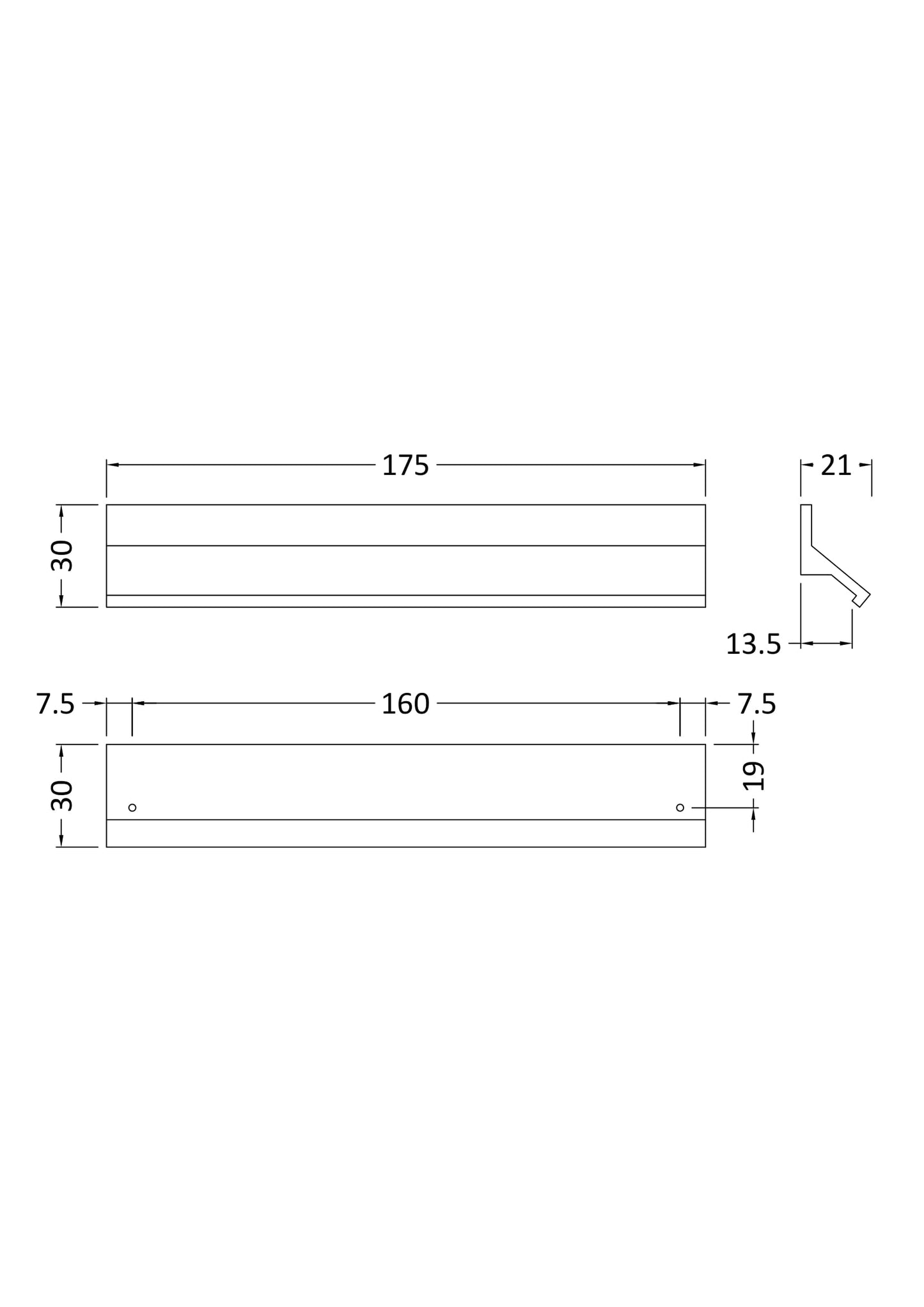 Handles Profile Handle 160mm Centres