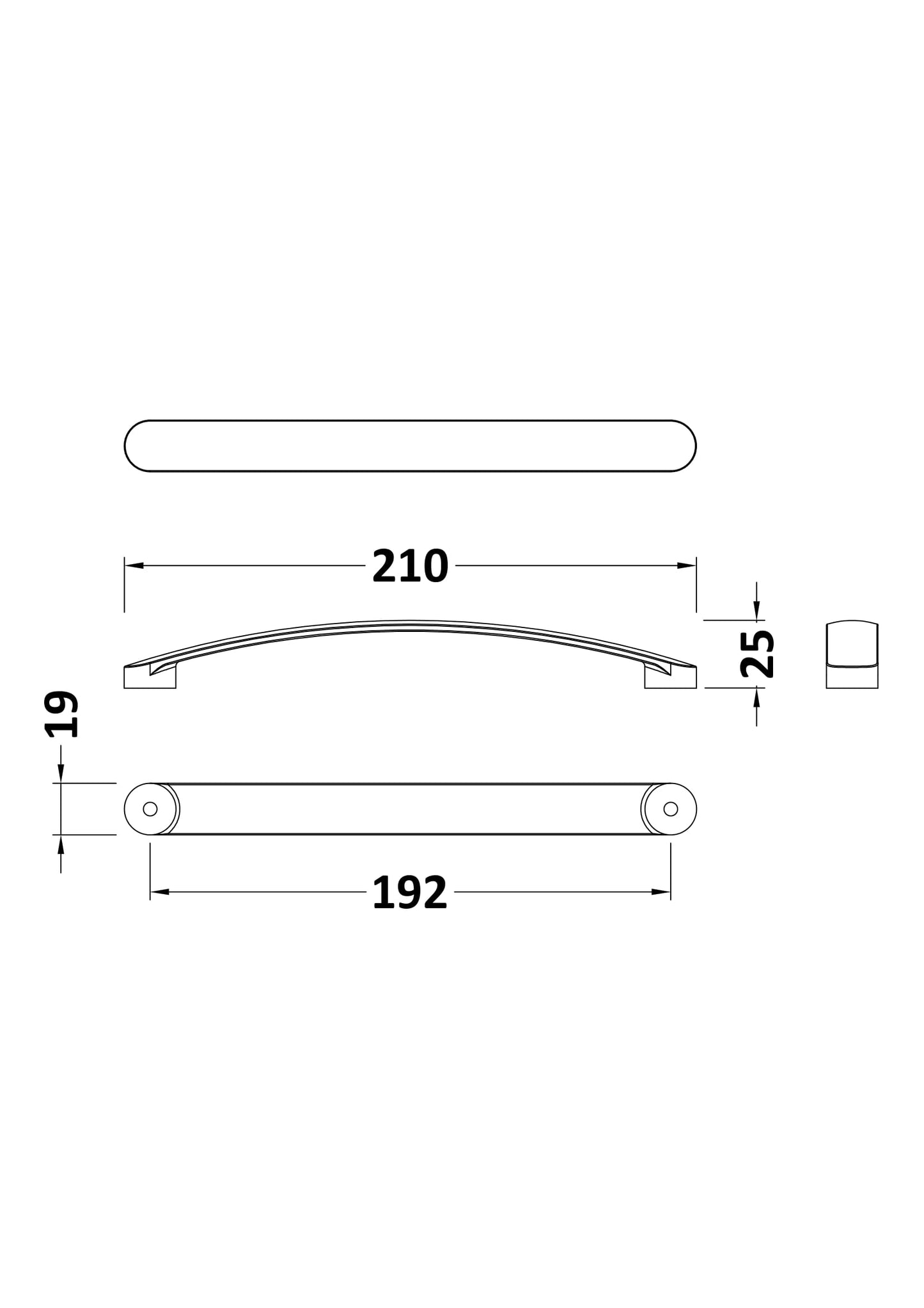 Handles D Handle 192mm Centres