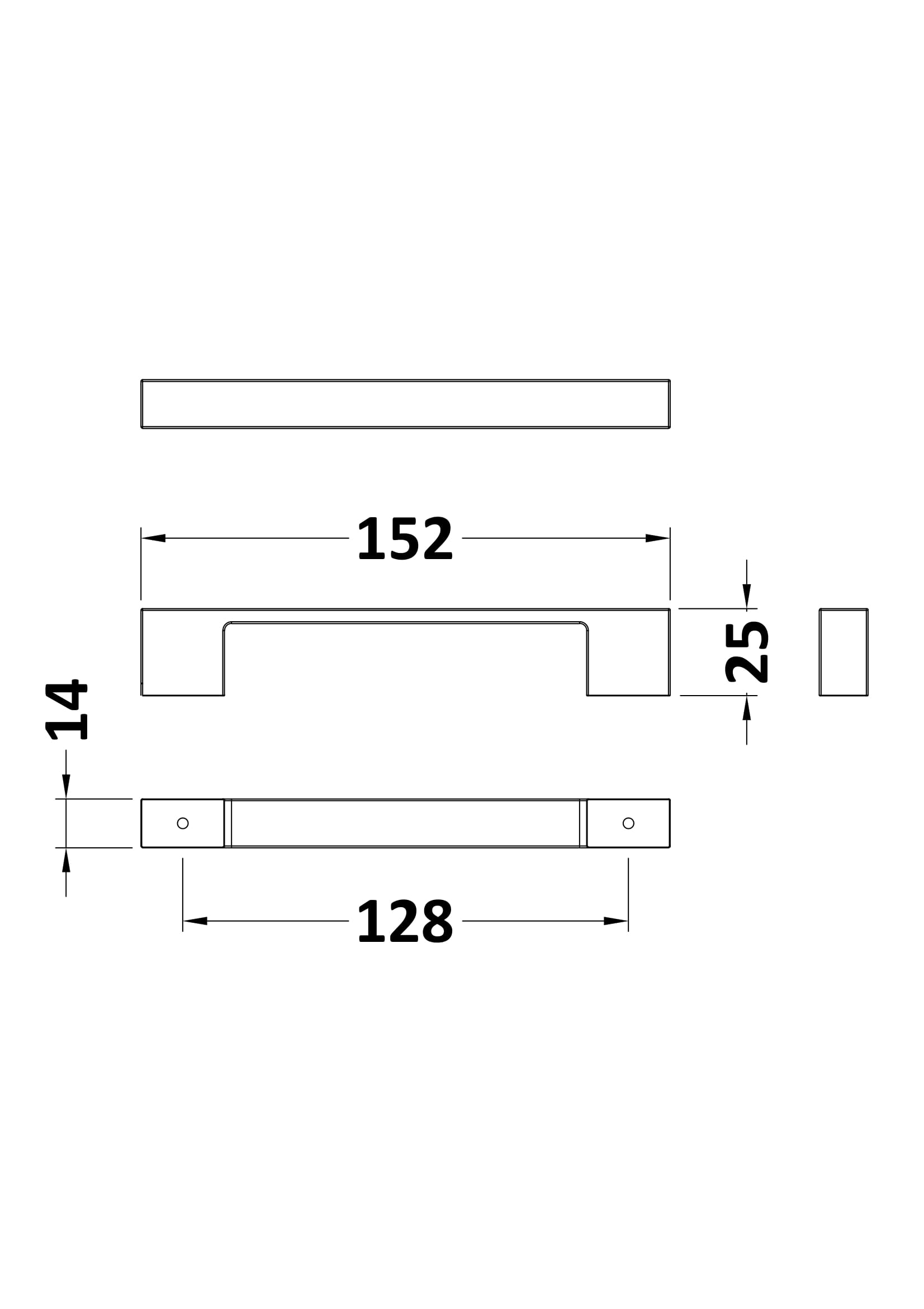 150mm D Handle