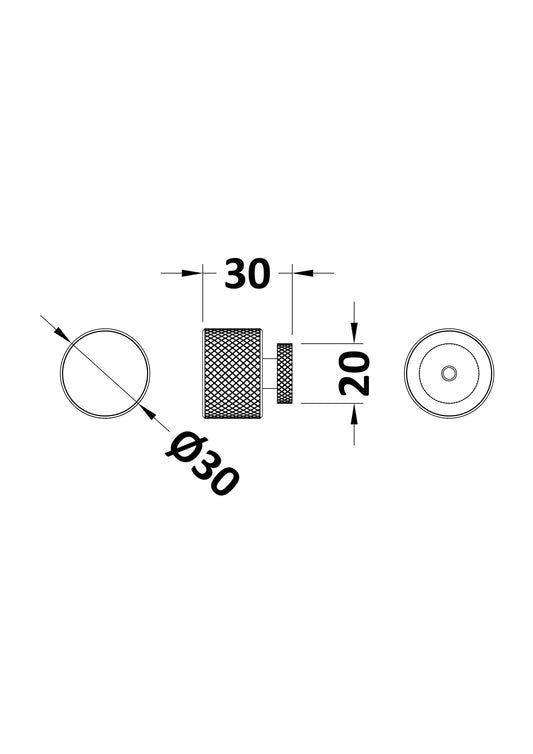 Knurled Round Knob