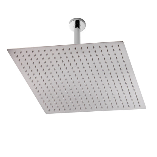 Hudson Reed Fixed Heads 400mm Square Chrome Ceiling Mounted Shower Head & Arm