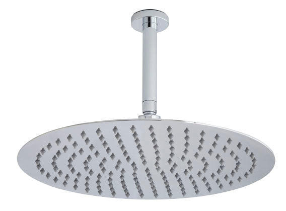Hudson Reed Fixed Heads 400mm Chrome Ceiling Mounted Shower Head With Arm