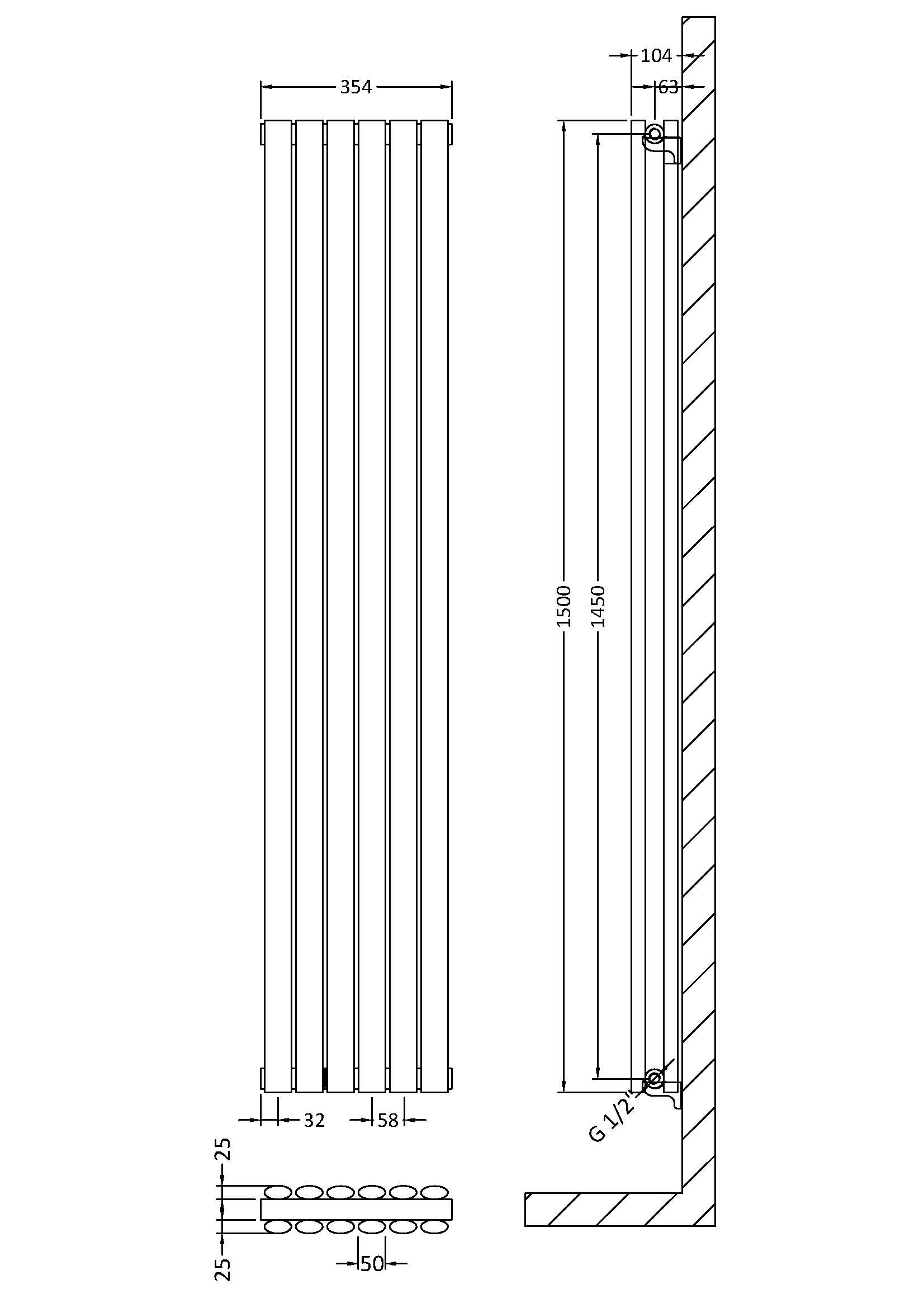 Double Panel Designer Radiator 1800 x 354mm