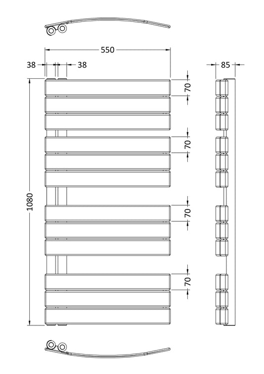Heated Towel Rail 1080 x 550mm