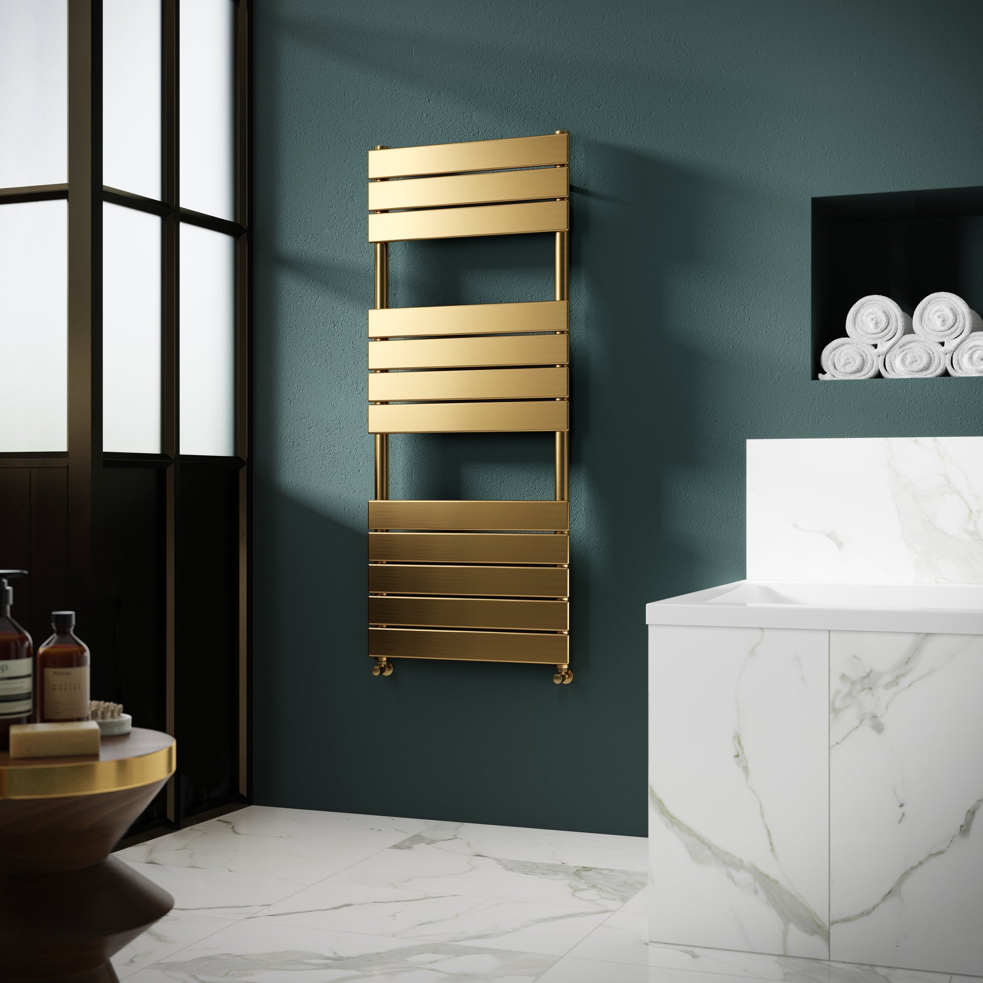 Piazza Square Flat Towel Radiator 1213mm x 500mm