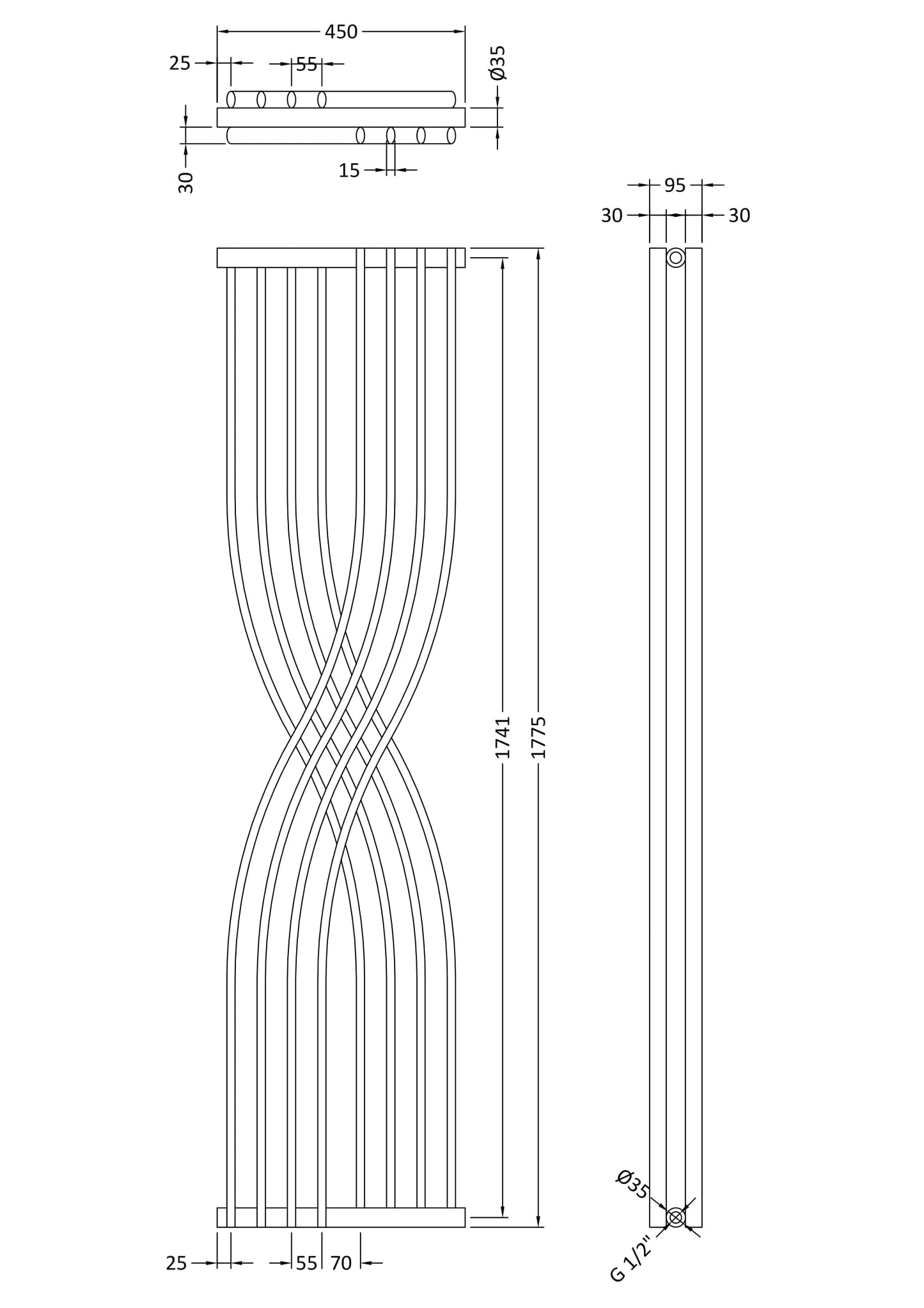 Xcite Designer Radiator 1775 x 450mm