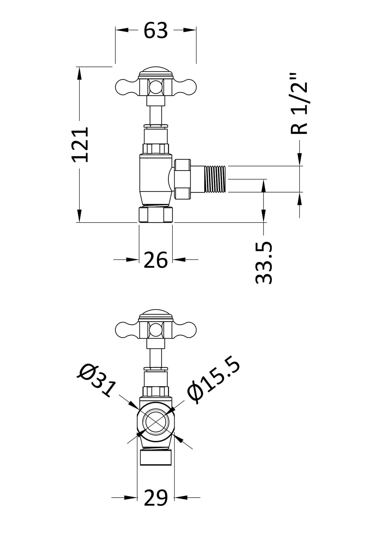 Angled Radiator Valve Pack (Pairs)