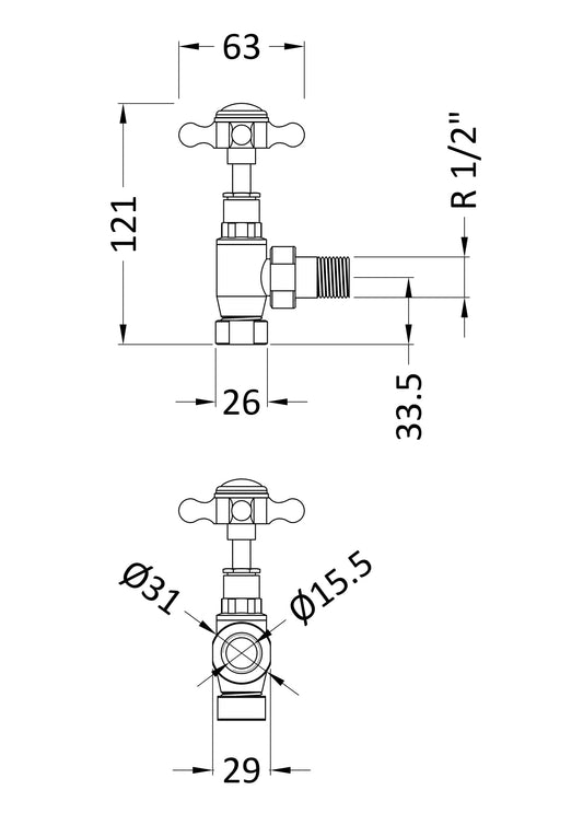 Angled Radiator Valve Pack (Pairs)
