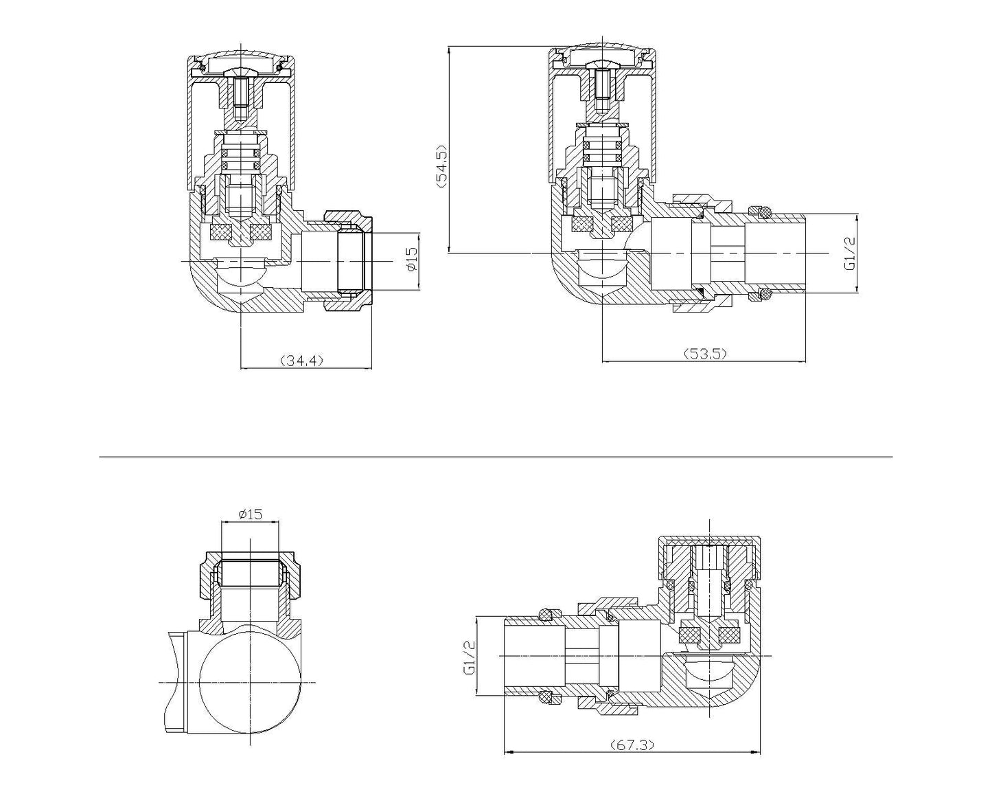 Corner Duel Fuel Radiator Valve Pack (Pairs)