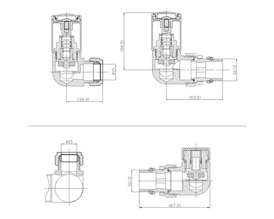 Corner Duel Fuel Radiator Valve Pack (Pairs)