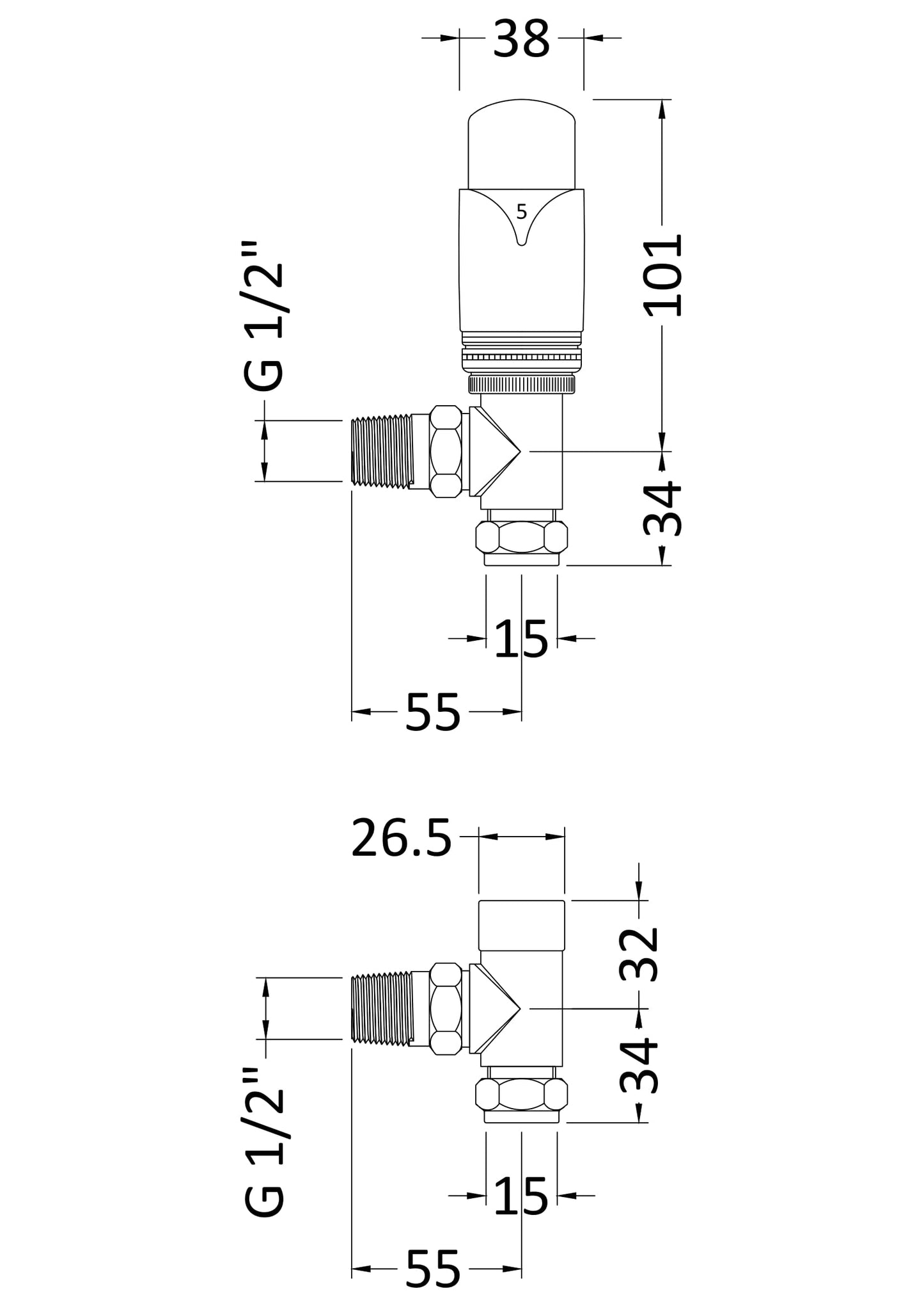 Angled Thermostatic Radiator Valve Pack