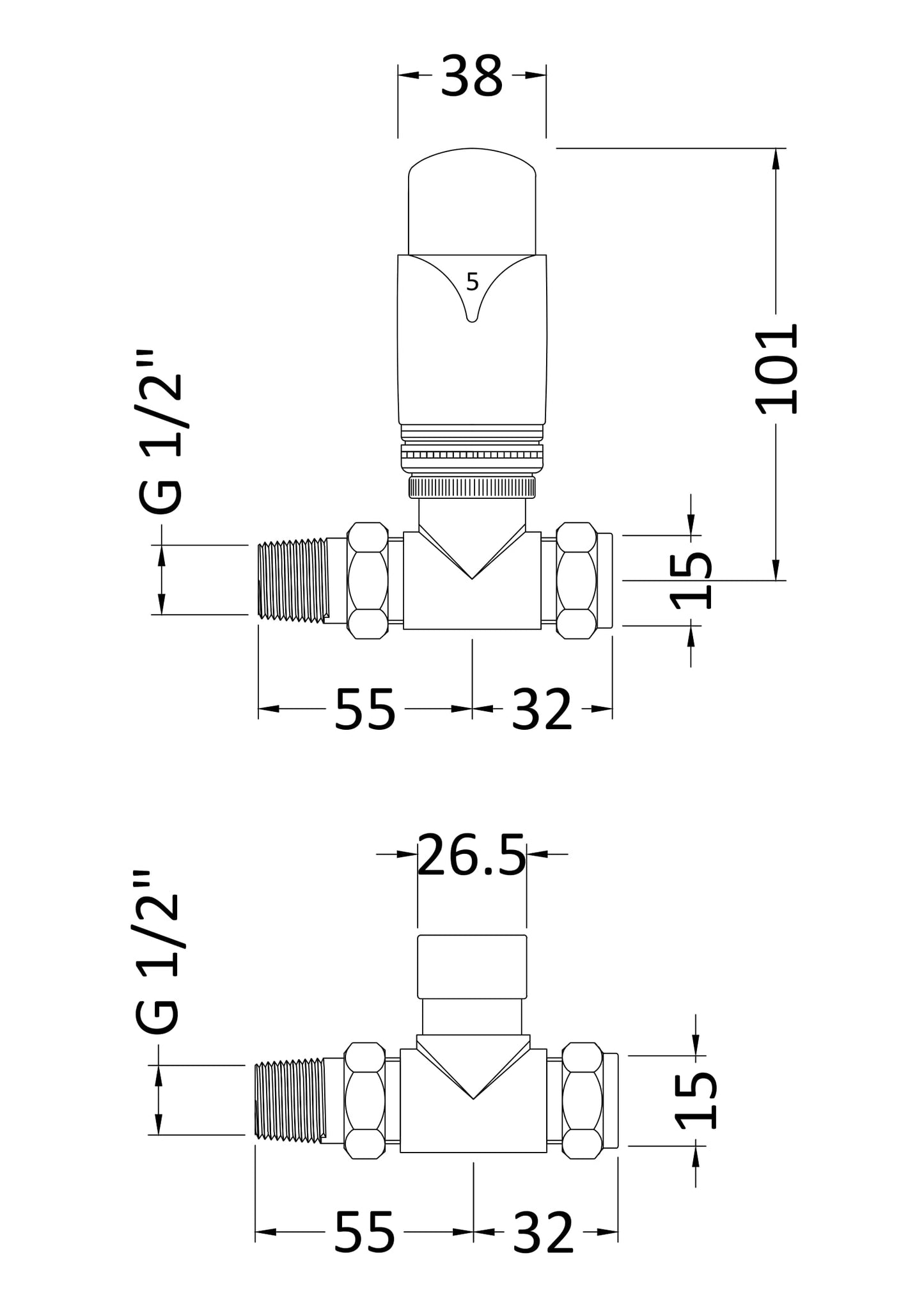 Straight Thermostatic Radiator Valve Pack