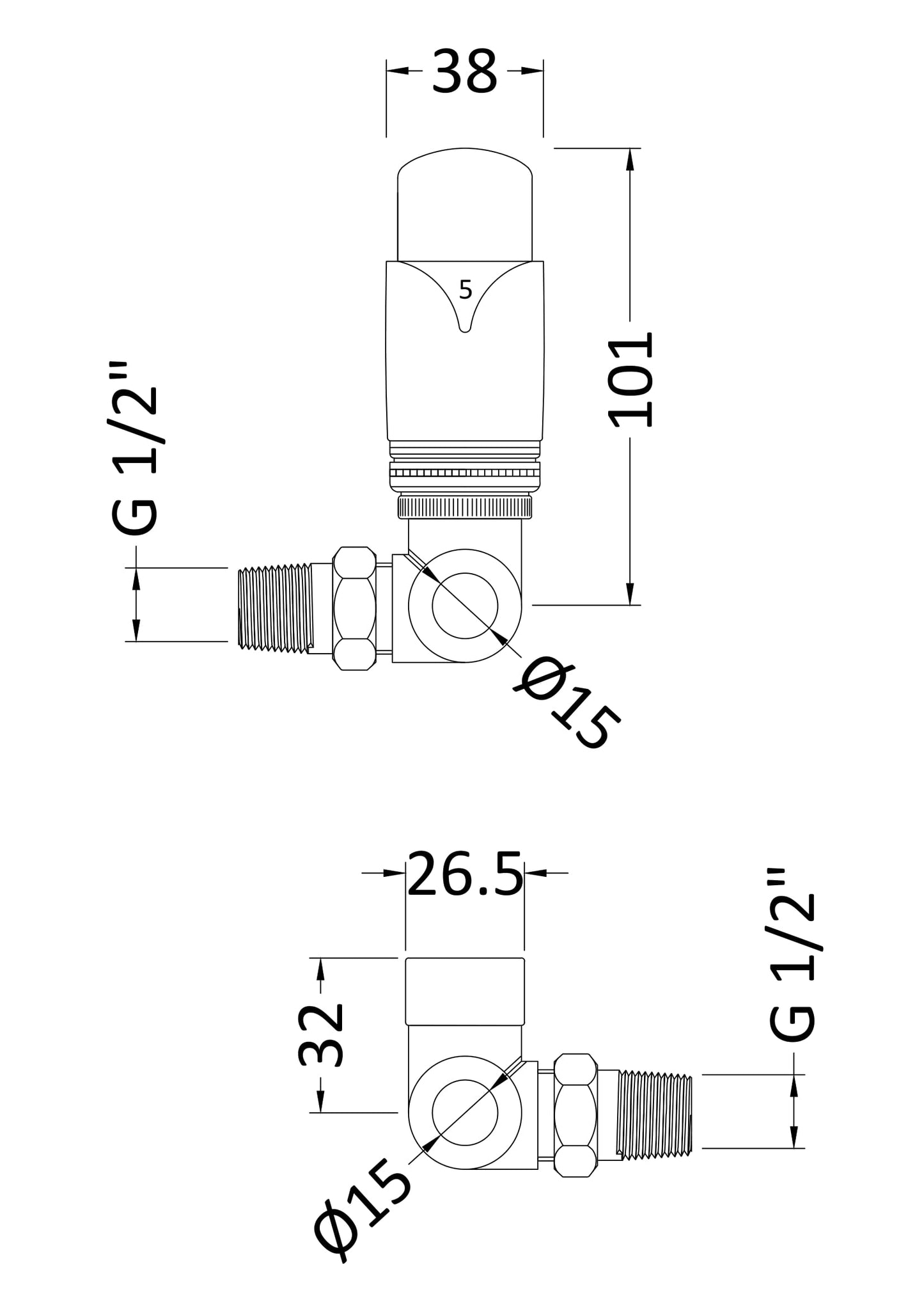 Corner Thermostatic Radiator Valve Pack