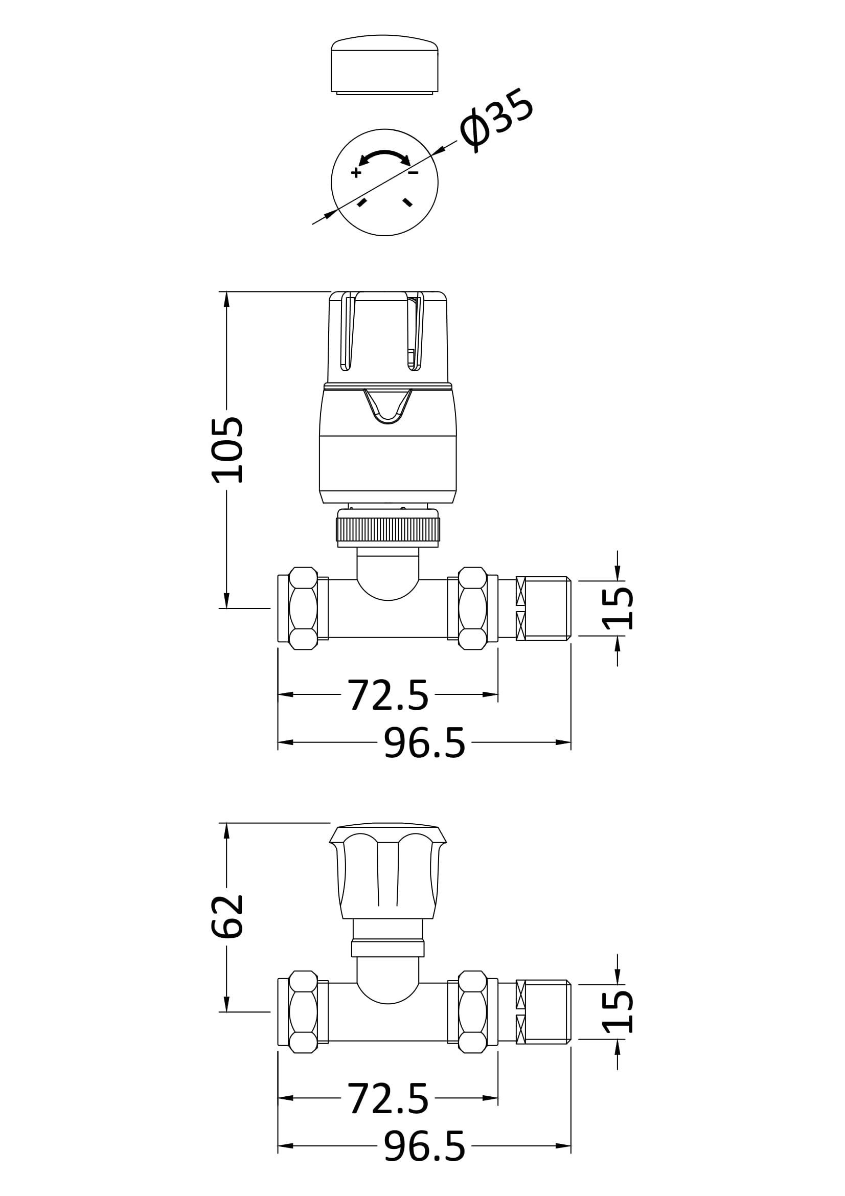 Straight Radiator Valve Pack (Pairs)