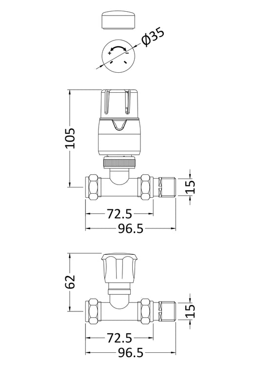Straight Radiator Valve Pack (Pairs)