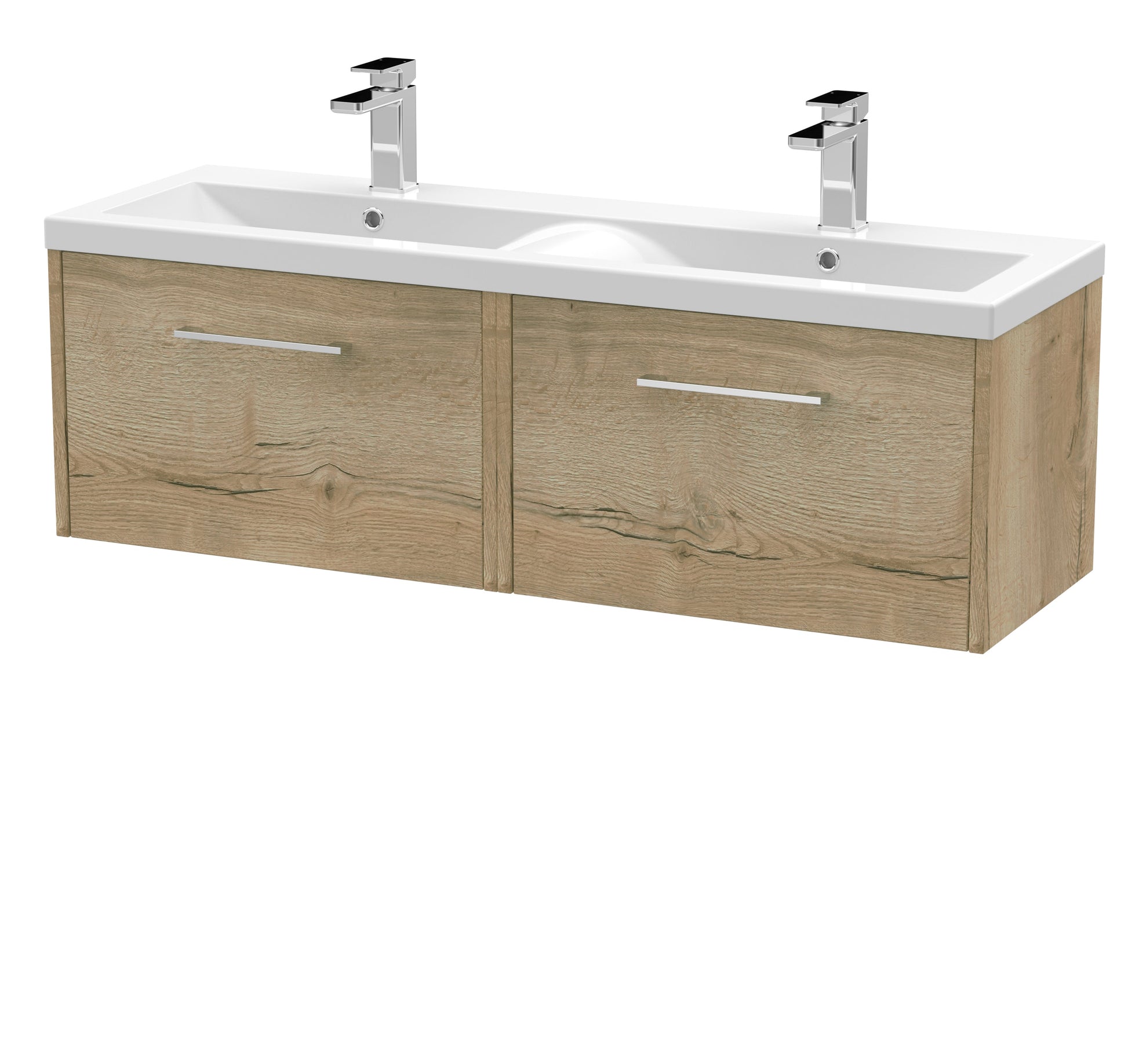 Hudson Reed Juno 1200mm Wall Hung 2-Drawer Vanity Unit with Double Basin