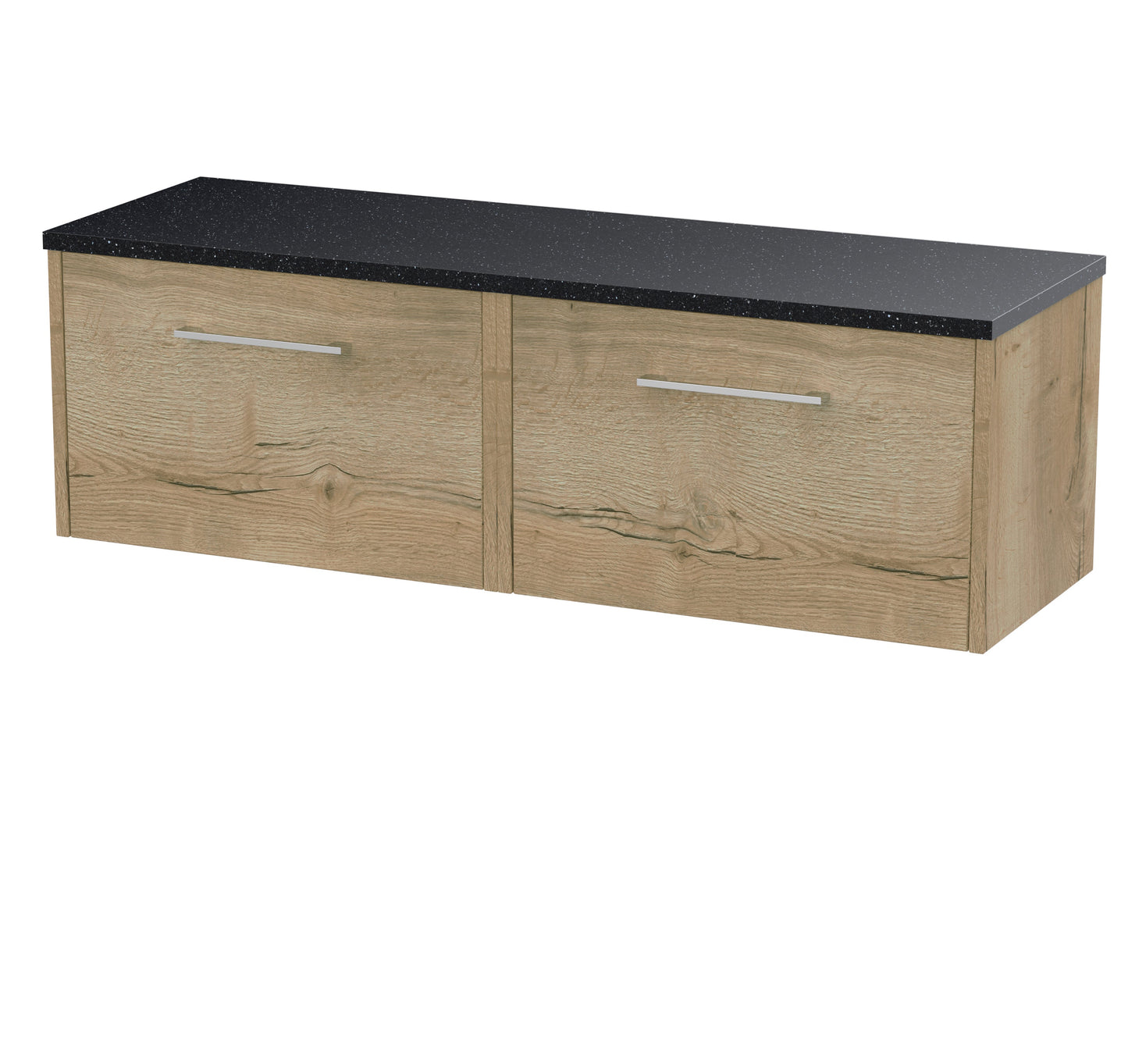 Hudson Reed Juno 1200mm Wall Hung 2-Drawer Vanity Unit With Laminate Worktop & Soft-Close Drawers